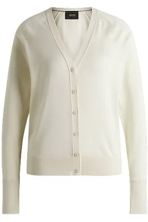 HUGO BOSS Relaxed-fit cardigan in wool, silk and cashmere
