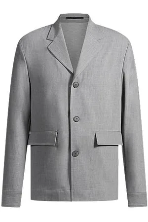 HUGO BOSS Relaxed-fit jacket in bonded stretch fabric