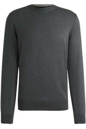 HUGO BOSS Cotton sweater with embroidered logo