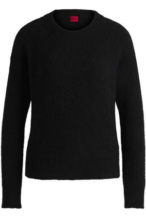 HUGO BOSS Relaxed-fit sweater with knitted link lines