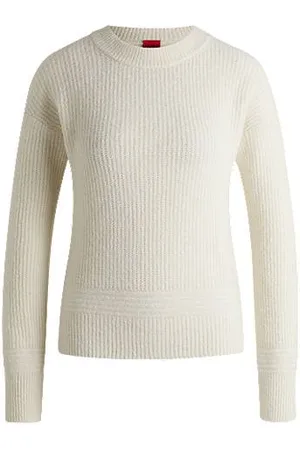 HUGO BOSS Relaxed-fit sweater with knitted link lines