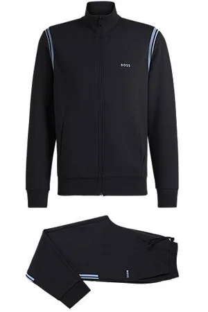 HUGO BOSS Stretch-cotton regular-fit tracksuit set with stripe inserts