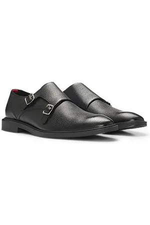 HUGO BOSS Double-monk shoes in grained leather