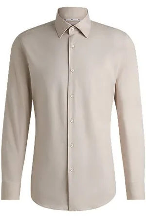 HUGO BOSS Slim-fit shirt in easy-iron stretch-cotton twill