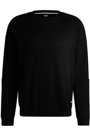 HUGO BOSS Regular-fit sweatshirt in cotton terry with contrast panels