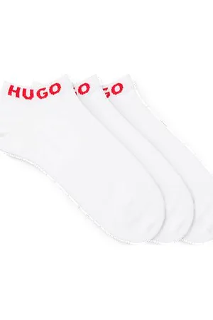 HUGO BOSS Three-pack of ankle socks with logo cuffs