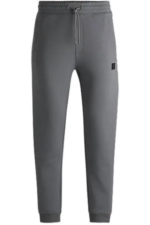 HUGO BOSS Cotton-blend tracksuit bottoms with stacked logo