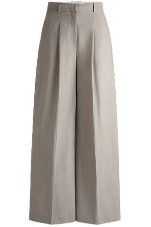 HUGO BOSS Regular-fit trousers in Italian-made fabric with silk