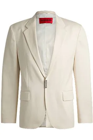 HUGO BOSS Slim-fit suit jacket with metallic logo closure