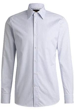 HUGO BOSS Slim-fit shirt in striped cotton