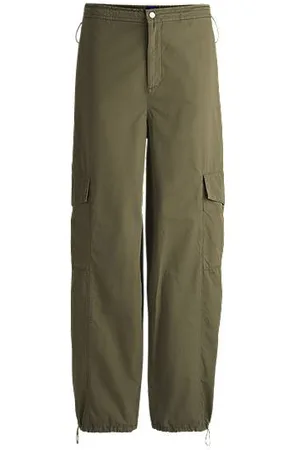 HUGO BOSS Relaxed-fit parachute trousers in cotton poplin