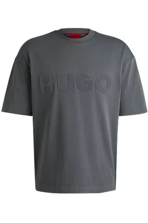 HUGO BOSS Oversized-fit T-shirt in cotton with decorative reflective logo