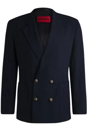 HUGO BOSS Modern-fit jacket with gold-tone buttons