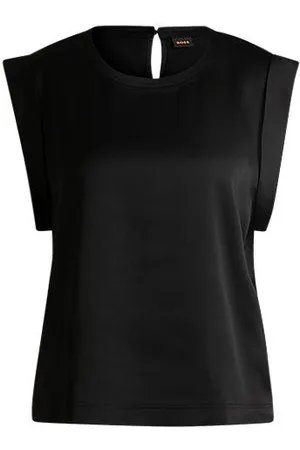 HUGO BOSS Sleeveless T-shirt in hammered satin