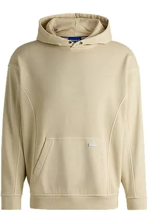 HUGO BOSS Cotton-terry hoodie with vintage eyelets
