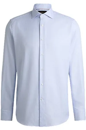 HUGO BOSS Regular-fit shirt in structured crease-resistant cotton