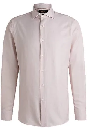 HUGO BOSS Regular-fit shirt in structured crease-resistant cotton