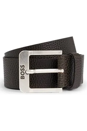 HUGO BOSS Italian-leather belt with logo buckle