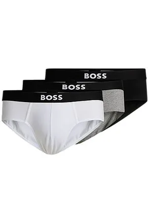 HUGO BOSS Three-pack of stretch-cotton briefs with logo waistbands