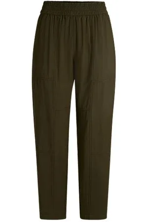 HUGO BOSS Tracksuit bottoms in fluent fabric with top-stitched details