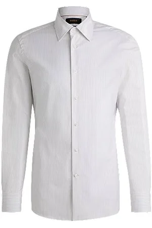 HUGO BOSS Slim-fit shirt in striped cotton