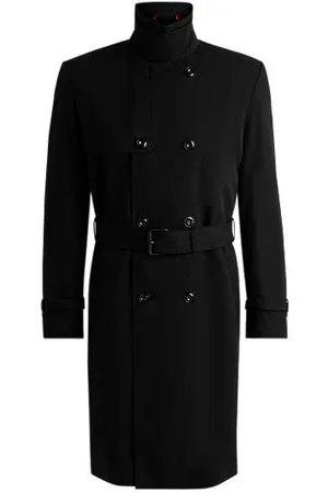 HUGO BOSS Water-repellent trench coat with buckled belt