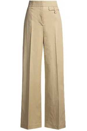 HUGO BOSS High-waisted regular-fit trousers in airy stretch cotton