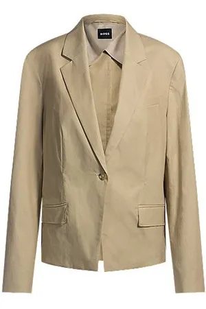 HUGO BOSS Single-button blazer in airy stretch cotton