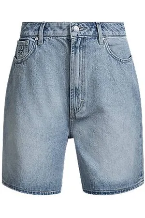 HUGO BOSS Regular-fit shorts in salt-and-pepper denim