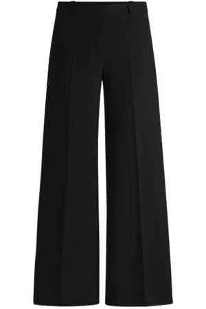 HUGO BOSS Regular-fit trousers in stretch seersucker
