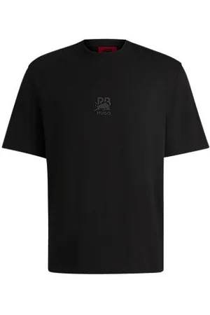 HUGO BOSS X RB cotton-jersey T-shirt with carbon stealth logo