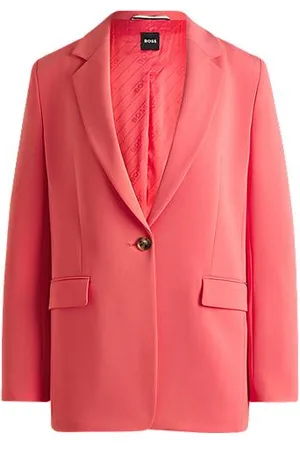 HUGO BOSS Regular-fit jacket in crease-resistant crepe