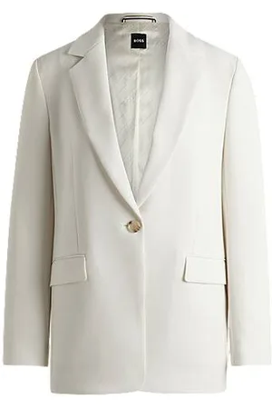 HUGO BOSS Regular-fit jacket in crease-resistant crepe