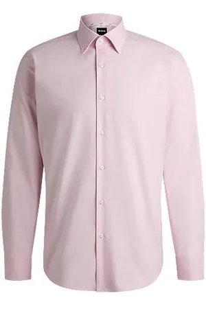 HUGO BOSS Regular-fit shirt in easy-iron stretch-cotton twill