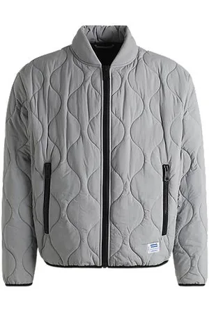 HUGO BOSS Water-repellent quilted jacket with logo badge