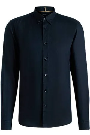HUGO BOSS Regular-fit button-down shirt in linen