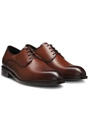 HUGO BOSS Derby shoes in leather with double stitching