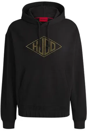 HUGO BOSS Cotton-terry hoodie with embroidered logo