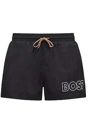 HUGO BOSS Quick-drying swim shorts with outline logo