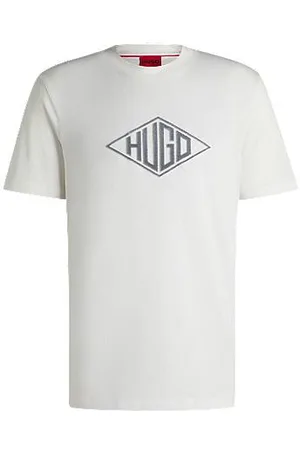 HUGO BOSS Cotton-jersey T-shirt with geometric logo embroidery
