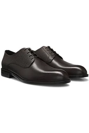 HUGO BOSS Derby shoes in printed and smooth leather