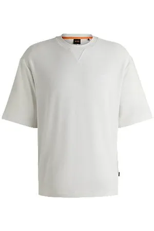 HUGO BOSS Waffle-cotton T-shirt with embroidered logo