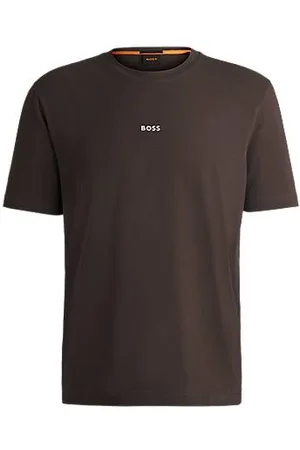HUGO BOSS Relaxed-fit T-shirt in stretch cotton with logo print