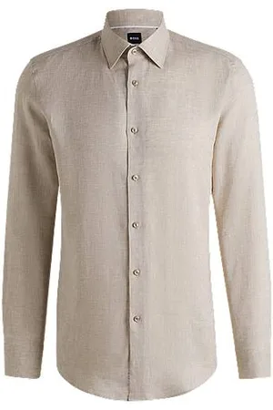 HUGO BOSS Slim-fit shirt in Italian-made linen