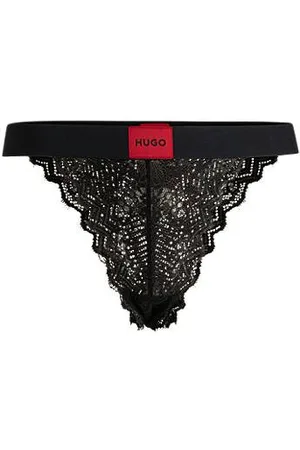 HUGO BOSS Stretch-lace briefs with logo waistband