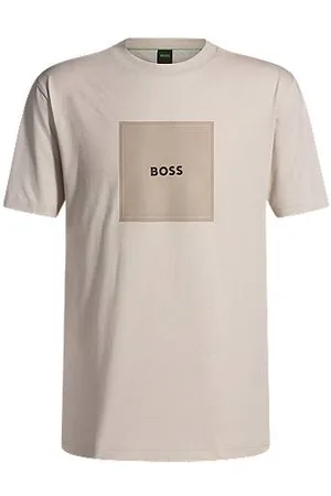 HUGO BOSS Cotton-jersey T-shirt with fineline logo artwork