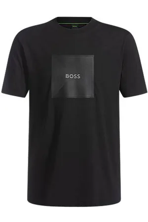 HUGO BOSS Cotton-jersey T-shirt with fineline logo artwork