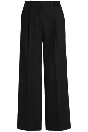 HUGO BOSS Regular-fit trousers in a linen blend