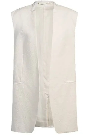 HUGO BOSS Relaxed-fit sleeveless blazer in Italian cotton-blend bouclé