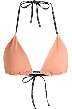 HUGO BOSS Triangle bikini top with contrast logo straps